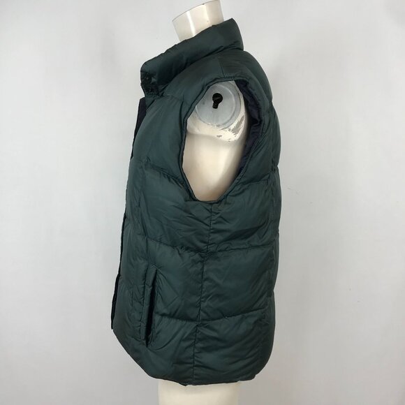 LAND END ~ WOMENS SMALL 6-8 ~ FOREST GREEN BUTTON UP DOWN PUFFER VEST - Picture 4 of 6